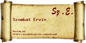 Szombat Ervin névjegykártya