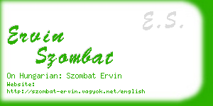 ervin szombat business card